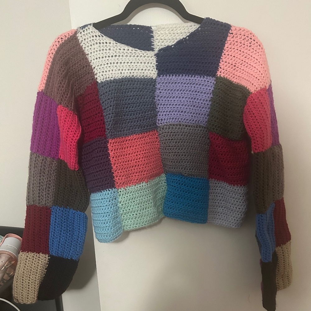 Hand Crocheted Patchwork Sweater